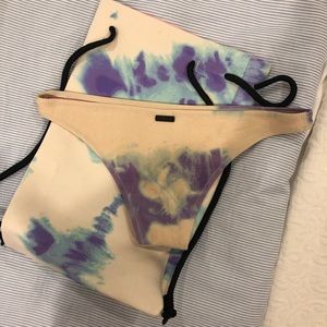 TRIANGL Purple Blue tie dye neoprene bottoms